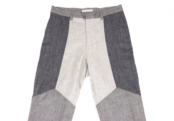 TSUMORI CHISATO Wool Rayon Switching Herringbone Pants K-139705_002