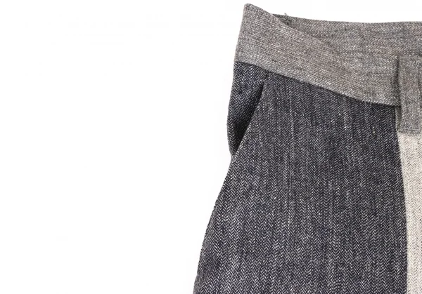 TSUMORI CHISATO Wool Rayon Switching Herringbone Pants K-139705_004