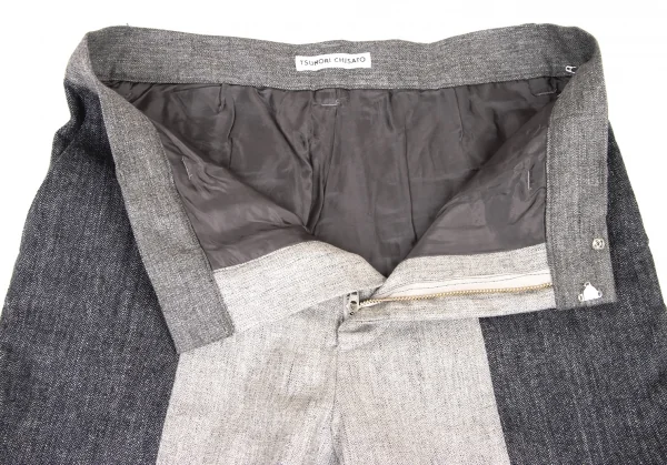 TSUMORI CHISATO Wool Rayon Switching Herringbone Pants K-139705_005