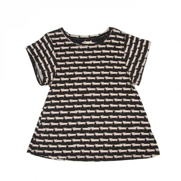 cat's TSUMORI CHISATO Cotton Rayon Cat Printed T Shirt Black,Beige 2 K-139706_001