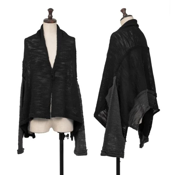 Y's Wool Switching Hooded Bolero  Black M K-139745_001