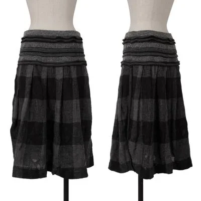 ISSEY MIYAKE HaaT See-through Check Wool Skirt