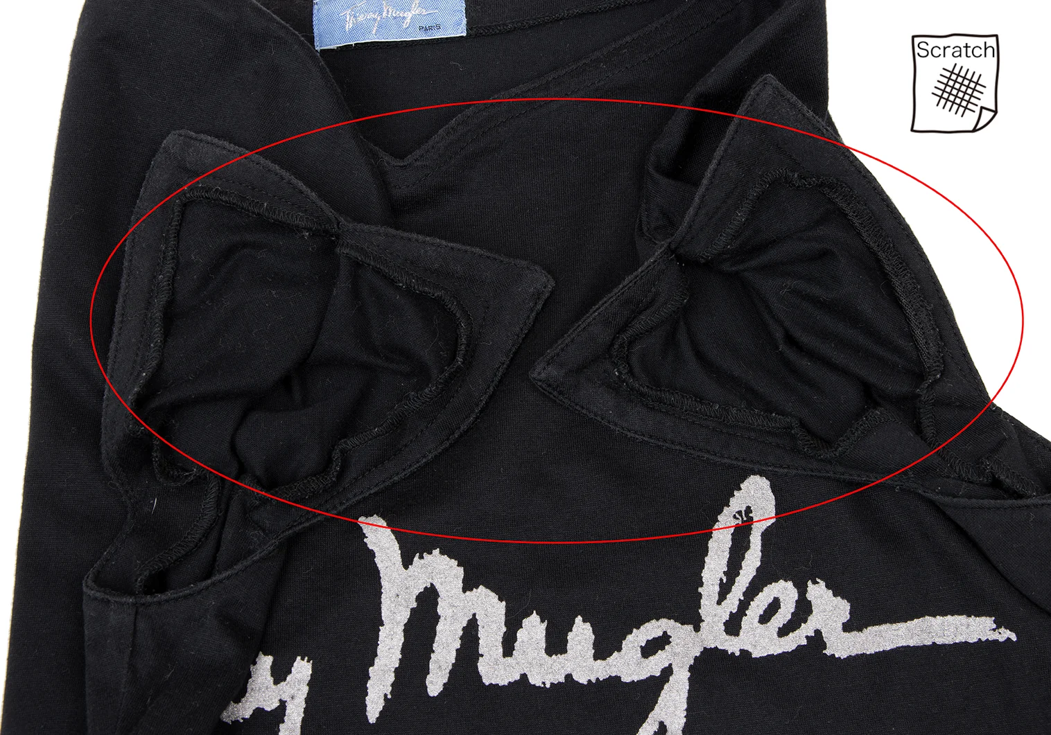 ティエリーミュグレーThierry Mugler グリッターロゴプリント