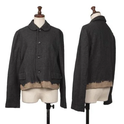 COMME des GARCONS Bleached Hem Round Collar Jacket