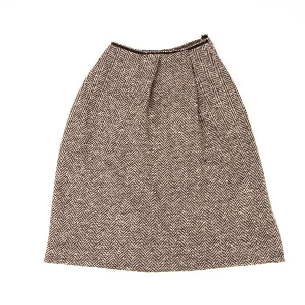 Y's  Wool Herringbone Tuck Pin Skirt K-139803_002
