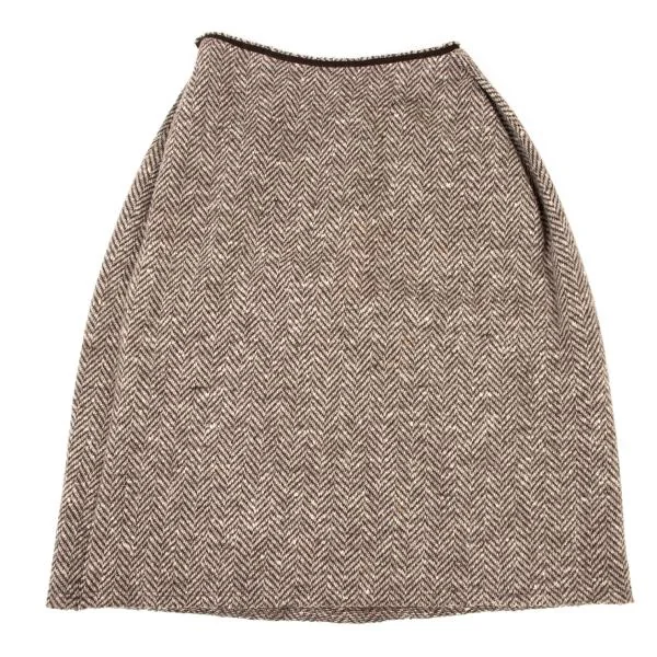 Y's  Wool Herringbone Tuck Pin Skirt K-139803_008