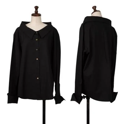 KENZO Cotton Falling Front Neck Collar Shirt