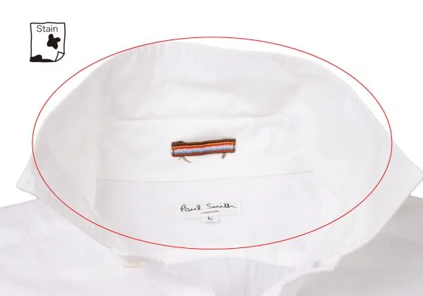 ポールスミスPaul Smith 直筆サイン入り コットンロングカフスデザインシャツ 白L K-139826_005