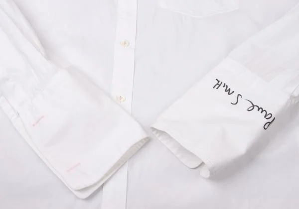 ポールスミスPaul Smith 直筆サイン入り コットンロングカフスデザインシャツ 白L K-139826_011