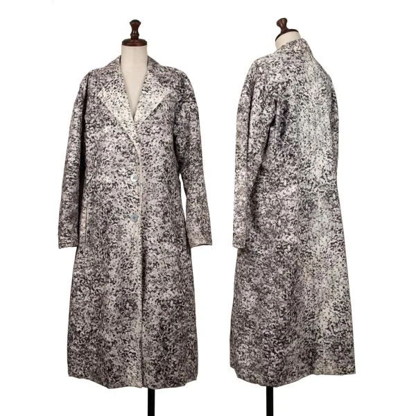 ISSEY MIYAKE Cotton Marble Pattern Coat White 2 K-139827_001