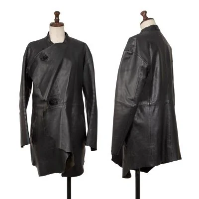 ISSEY MIYAKE  Goat Leather Front Wrap Jacket