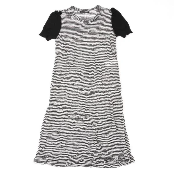 Yohji Yamamoto FEMME Wrinkled See-through Striped Dress K-139865_002