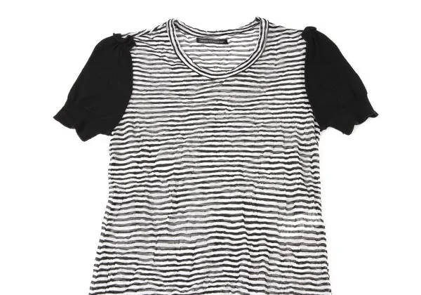 Yohji Yamamoto FEMME Wrinkled See-through Striped Dress K-139865_003