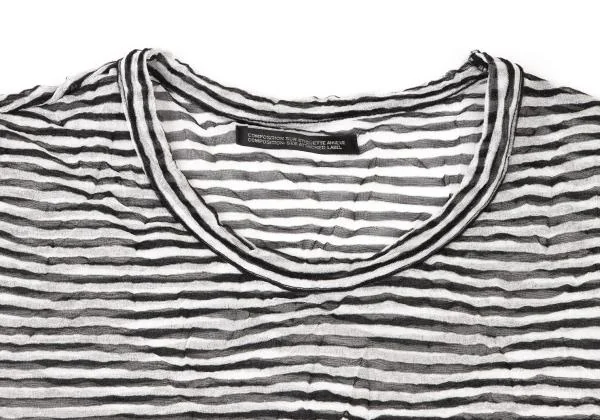 Yohji Yamamoto FEMME Wrinkled See-through Striped Dress K-139865_004