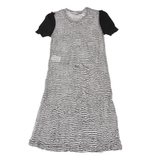 Yohji Yamamoto FEMME Wrinkled See-through Striped Dress K-139865_009