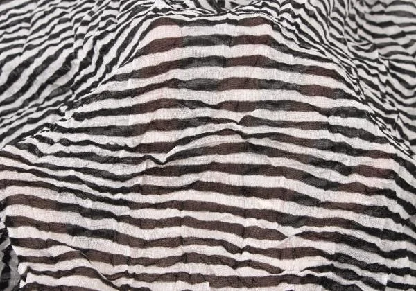 Yohji Yamamoto FEMME Wrinkled See-through Striped Dress K-139865_010