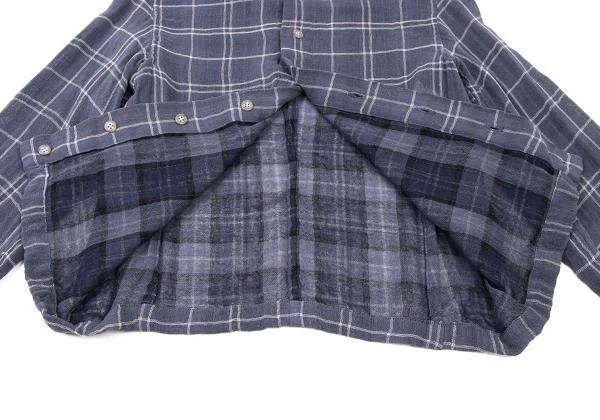 Y's Check Pattern Summer Wool Jacket & Skirt K-139875_008