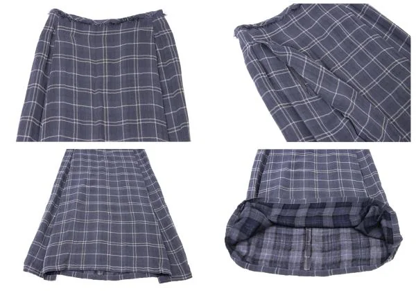 Y's Check Pattern Summer Wool Jacket & Skirt K-139875_013