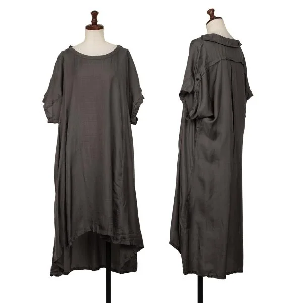 Y's Check Switching Flare Dress Grey 2 K-139881_001
