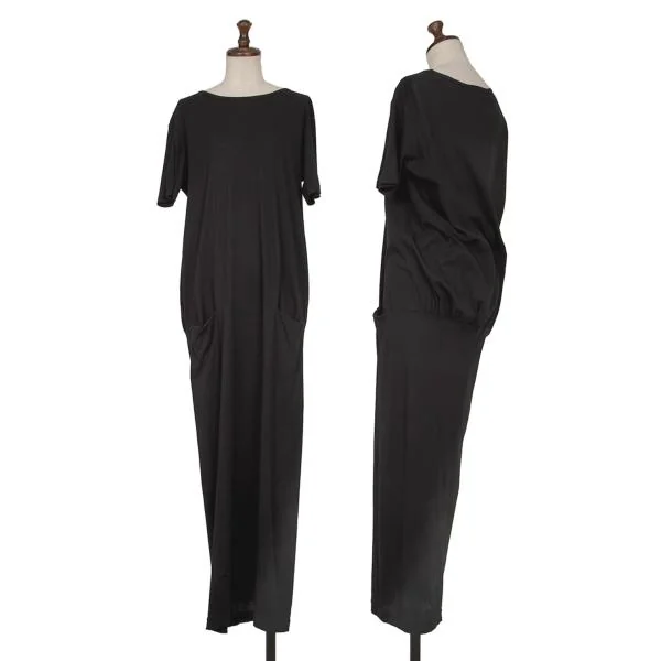 Y's Cotton Maxi Dress Black S-M K-139886_001