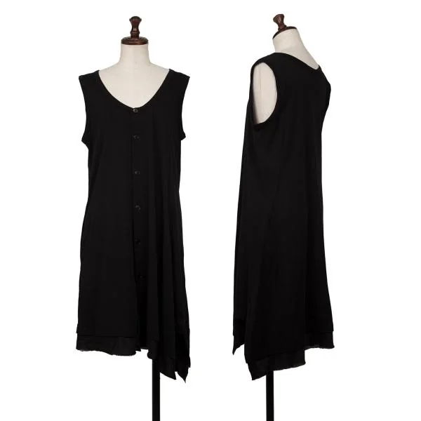 Y's Hem Cutting Switching Sleeveless Tunic Black 2 K-139888_001