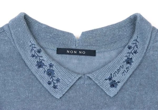 NON NO ademoiselle NON NON Floral Embroidery Knit Polo Shirt K-139899_004