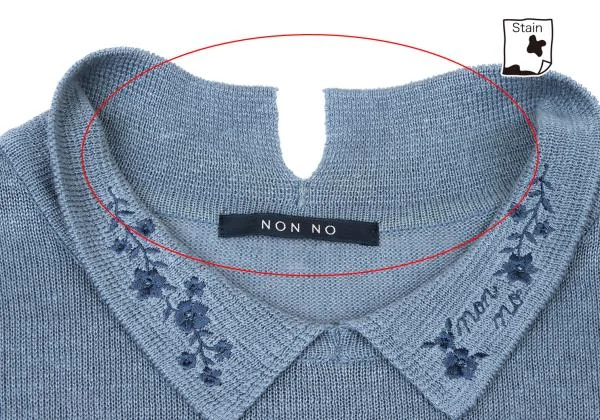 NON NO ademoiselle NON NON Floral Embroidery Knit Polo Shirt K-139899_005