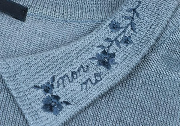 NON NO ademoiselle NON NON Floral Embroidery Knit Polo Shirt K-139899_006