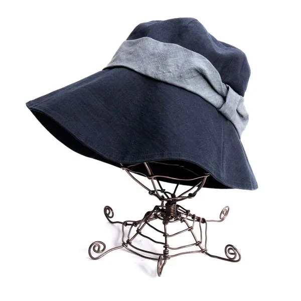 NON NO Mademoiselle NON NON Ribbon Linen Hat Blue  K-139907_001