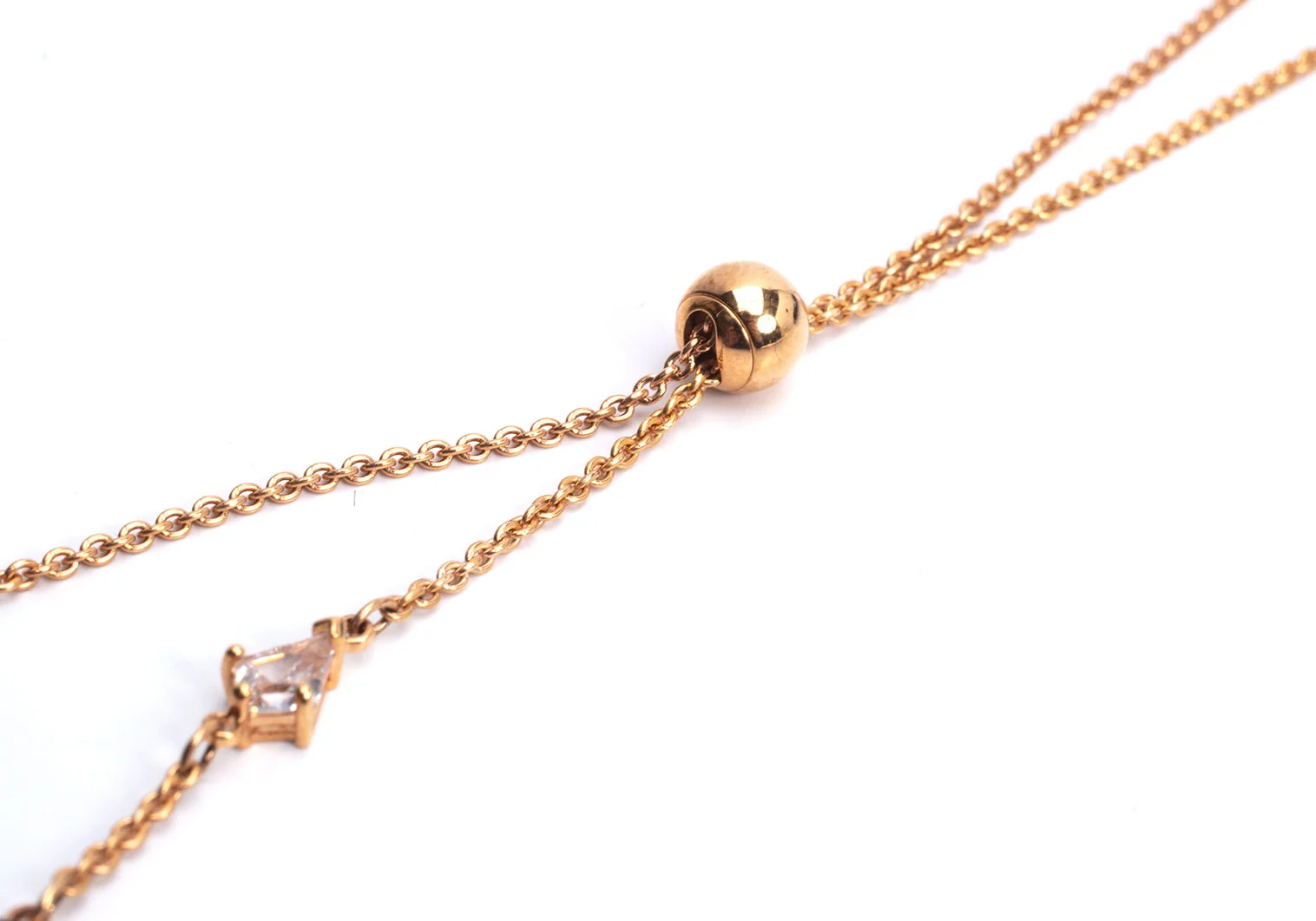 SWAROVSKI Star & Moon Design Rhinestone Neckless Gold | PLAYFUL