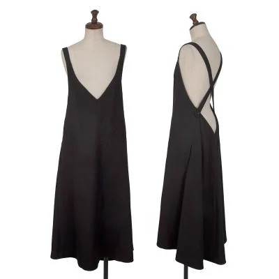JIL SANDER NAVY Wool Overalls Dress
