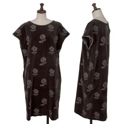 mina perhonen Flower Embroidered Velvet Tunic