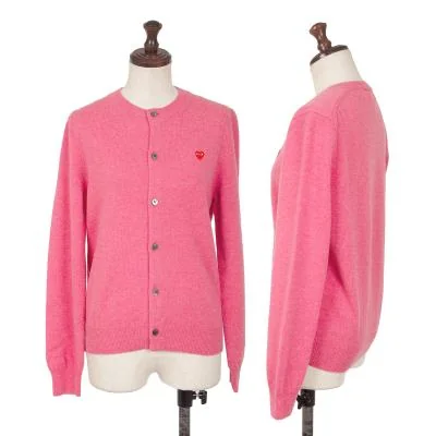 PLAY COMME des GARCONS Heart Patch Wool Knit Cardigan
