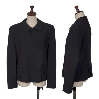 tricot COMME des GARCONS Wool Taped Round Collar Jacket