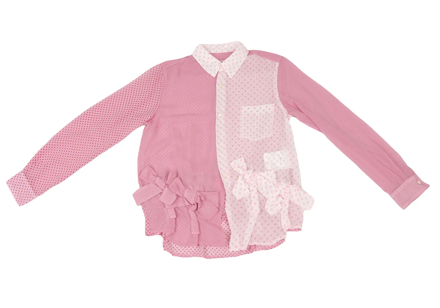comme des garcons コムコム シアーカットソー コムコム コムデギャルソンCOMME des GARCONSドットプリント切替