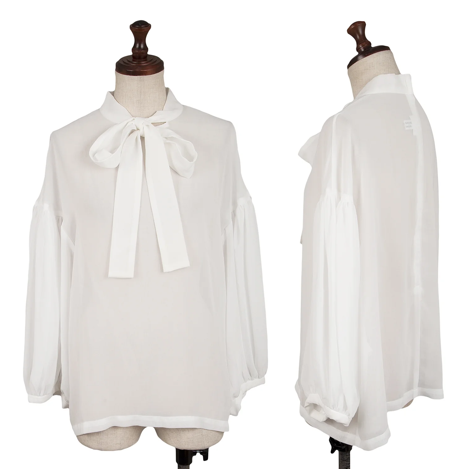 コムコム コムデギャルソンCOMME des GARCONS ネックストリングシアーブラウス 白XS 【レディース】 コムコム コムデギャルソンCOMME des GARCONS ネックストリング