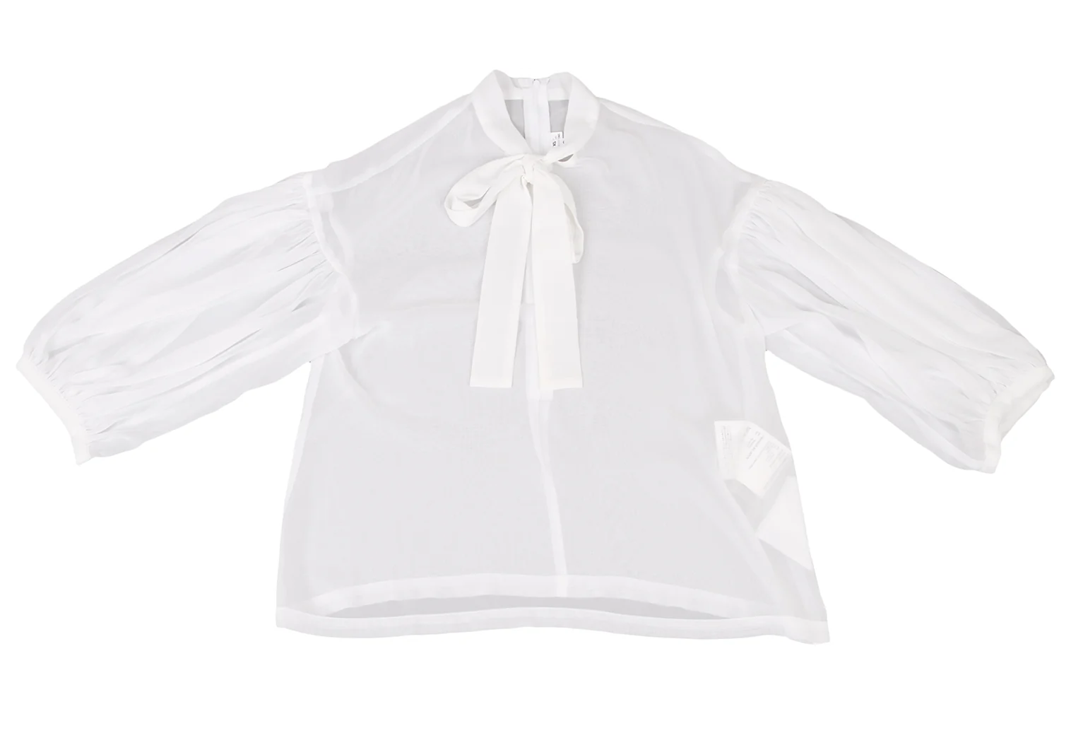 コムコム コムデギャルソンCOMME des GARCONS ネックストリングシアーブラウス 白XS 【レディース】 コムコム コムデギャルソンCOMME des GARCONS ネックストリング