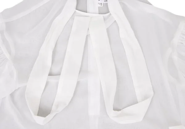 コムコム コムデギャルソンCOMME des GARCONS ネックストリングシアーブラウス 白XS 【レディース】 コムコム コムデギャルソンCOMME des GARCONS ネックストリング