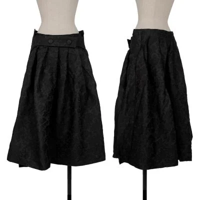 COMME des GARCONS Floral Jacquard Cut-off Tuck Skirt