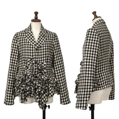 robe de chambre COMME des GARCONS Fulling Wool Check Frill Jacket
