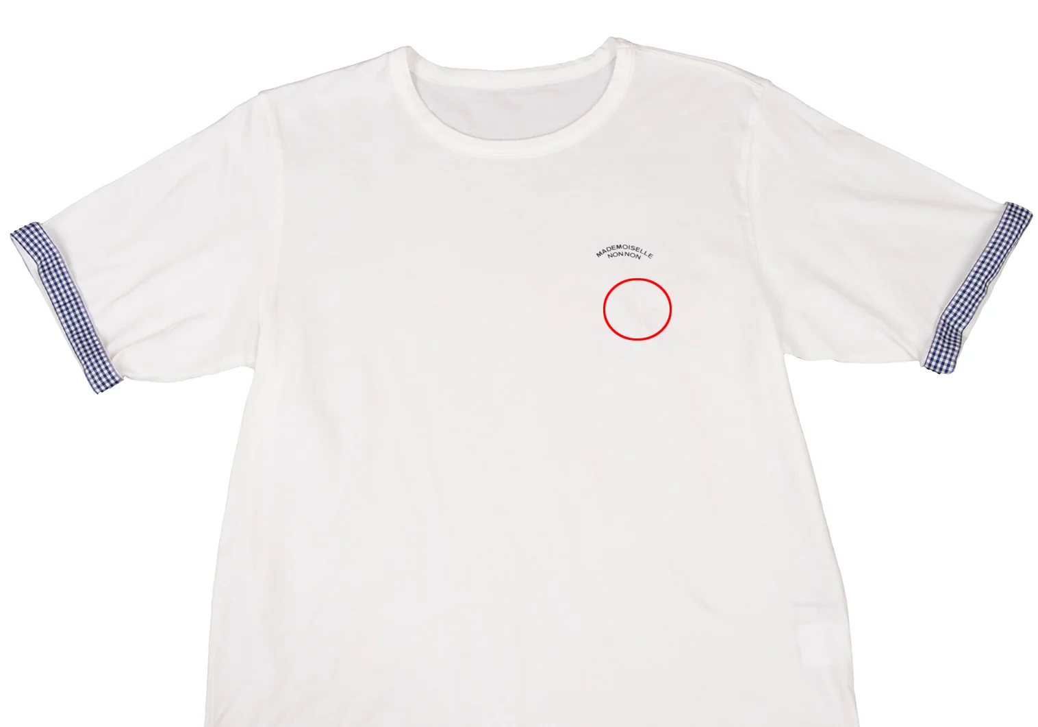 マドモアゼルノンノンMademoiselle NON NON チェック切替Tシャツ
