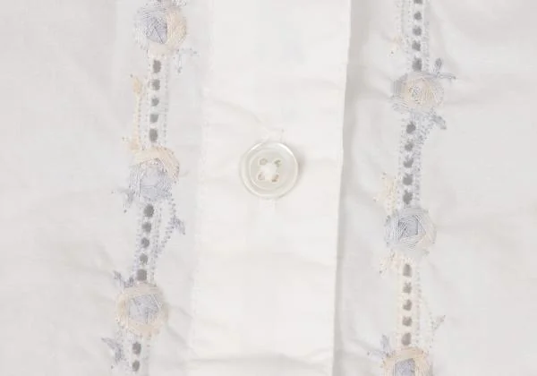 Mademoiselle NON NON Stripe Embroidery Band Collar Shirt K-139994_005