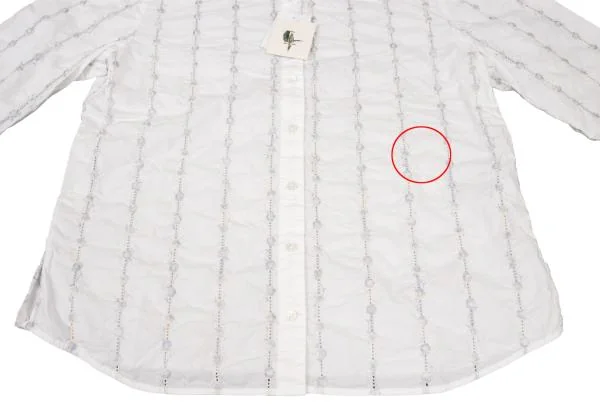Mademoiselle NON NON Stripe Embroidery Band Collar Shirt K-139994_008