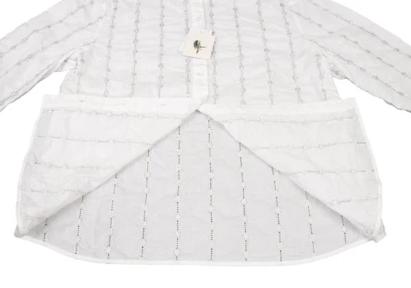 Mademoiselle NON NON Stripe Embroidery Band Collar Shirt K-139994_010