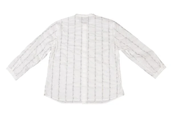 Mademoiselle NON NON Stripe Embroidery Band Collar Shirt K-139994_011