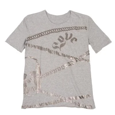 Lucien PellatFinet Chain Metallic Print T shirt