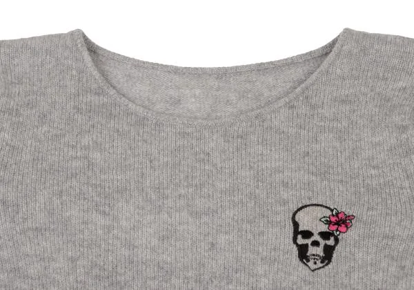 Lucien PellatFinet Skull Embroidery Cashmere Knit Sweater K-140009_006