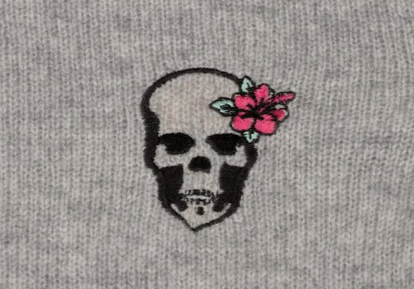 Lucien PellatFinet Skull Embroidery Cashmere Knit Sweater K-140009_007
