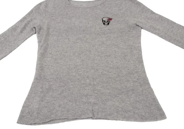 Lucien PellatFinet Skull Embroidery Cashmere Knit Sweater K-140009_011