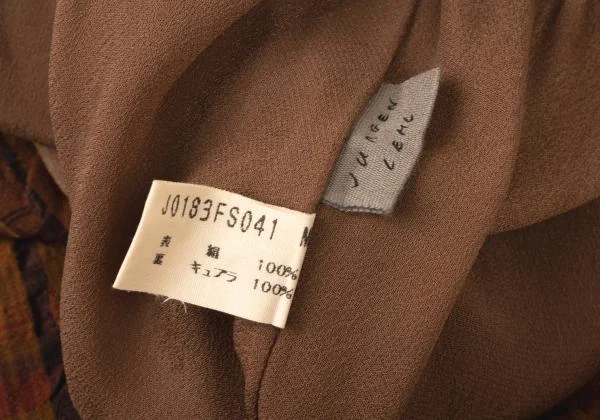 JURGEN LEHL Silk Bias Check Skirt K-140040_013